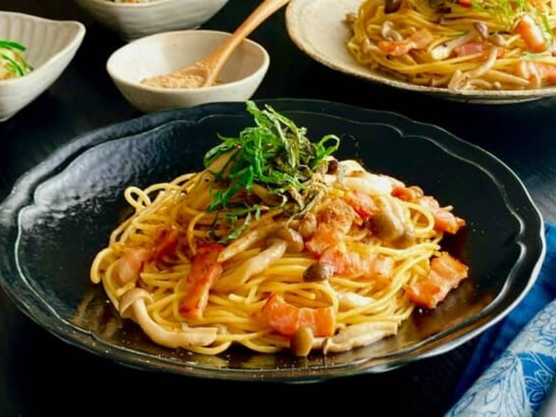 ベーコンときのこの和風パスタ
