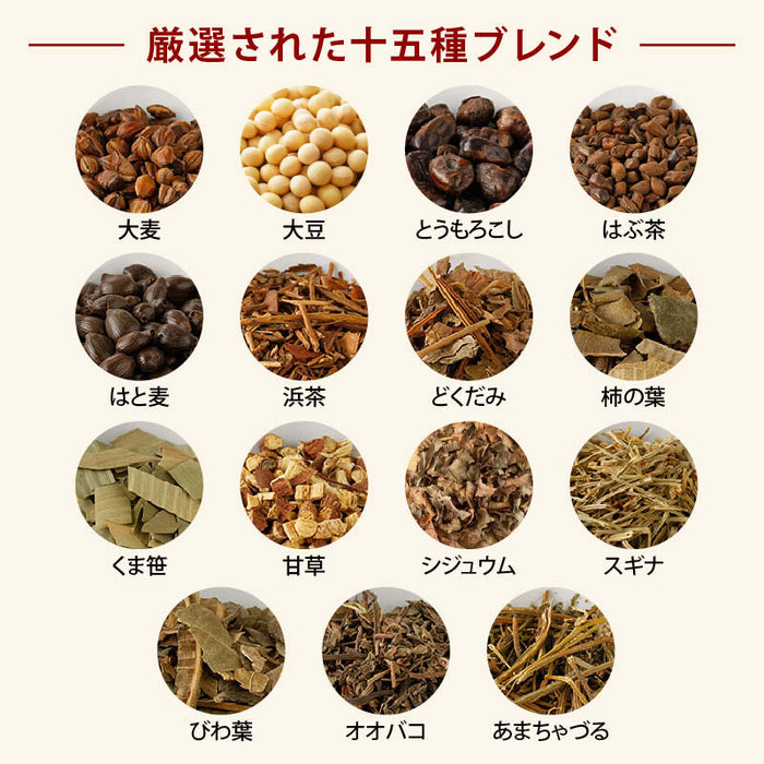 前田家 十五種 ブレンド茶 170g/300g/500g ノンカフェイン 健康茶 国産 日本 九州 焙煎茶 茶葉 ブレンド茶葉 無添加 お茶 苦くない 飲みやすい リラックス メール便 送料無料 MAEDAYA
