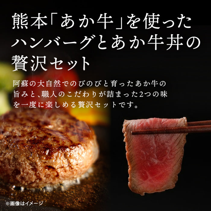 肉工房三協 熊本 あか牛 ハンバーグ (120gx3個) & あか牛丼 (200g・たれ付) セット 冷凍 日本ギフト大賞 牛丼 和牛 熊本和牛 赤牛 お取り寄せ ギフト グルメ 前田家 送料無料 MAEDAYA