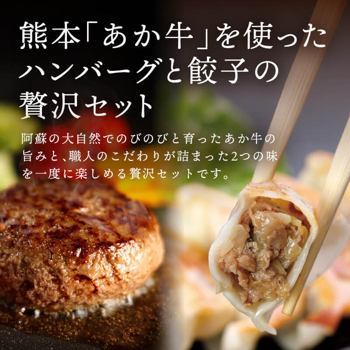 肉工房三協 熊本 あか牛 ハンバーグ (120gx3個) & 餃子 (17gx20個) セット 冷凍 日本ギフト大賞 和牛 熊本和牛 赤牛 お取り寄せ ギフト 冷凍餃子 グルメ 前田家 送料無料 MAEDAYA