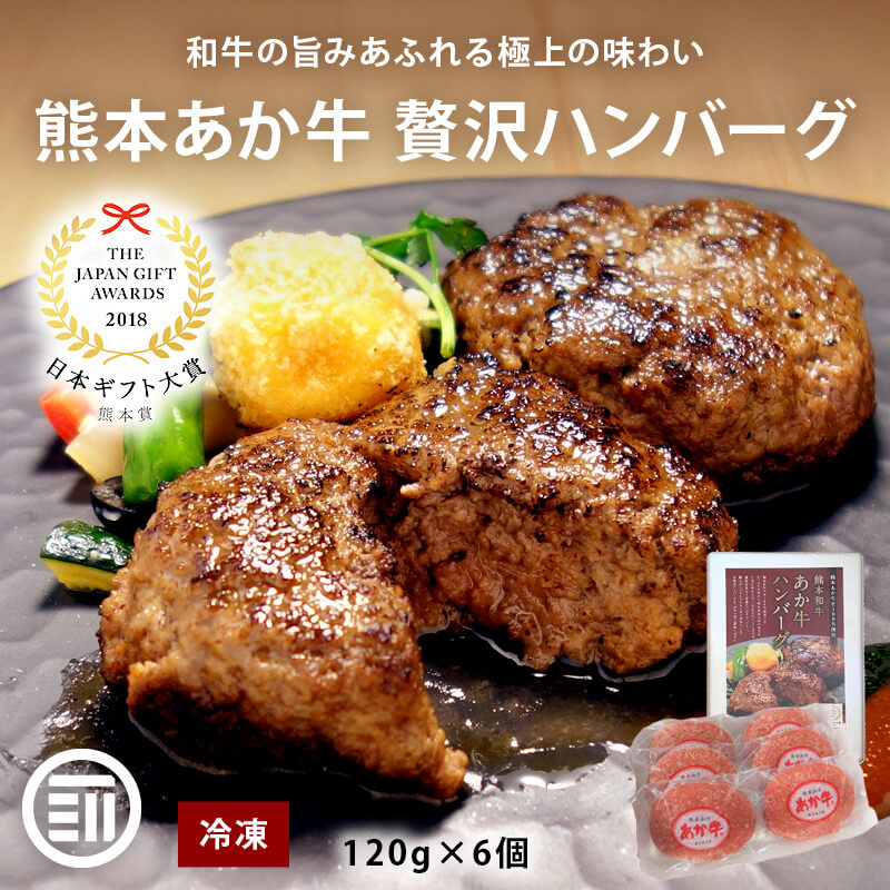 肉工房三協 熊本 あか牛ハンバーグ 120gx6個 冷凍 日本ギフト大賞
