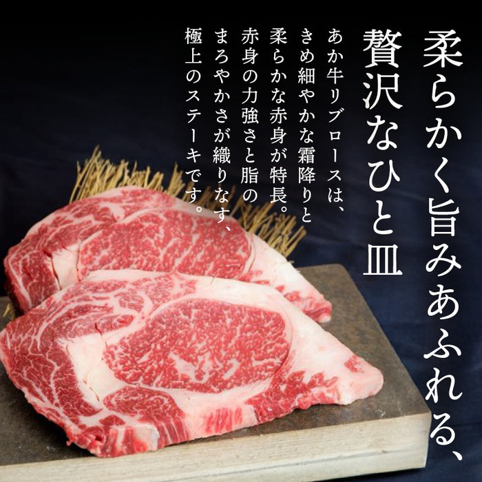 肉工房三協 熊本 あか牛 リブロース ステーキ 400g (200gx2) 冷凍 あか牛 赤身 和牛 熊本和牛 熊本 ロースステーキ 焼肉 バーベキュー グルメ お取り寄せ ギフト 前田家 送料無料 MAEDAYA