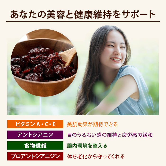 ドライクランベリー 化学調味料不使用 無着色 クランベリー ポリフェノール 食物繊維 豊富 美肌 美容 健康 おやつ おつまみ ドライフルーツ 宅飲み