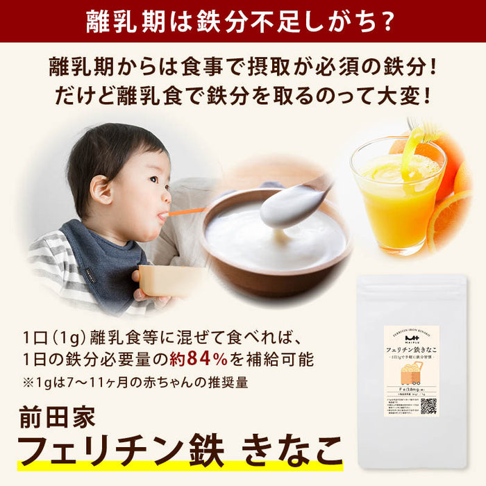 前田家 フェリチン鉄きなこ 30g/100g/300g/500g サプリメント 健康食品 幼児 サプリ フェリチン鉄 鉄分 大豆 栄養補助 添加物不使用 ベビーフード 離乳食 きなこ 鉄 粉末 乳幼児 幼児食 成長期 子ども 1000円ポッキリ 送料無料 MAEDAYA