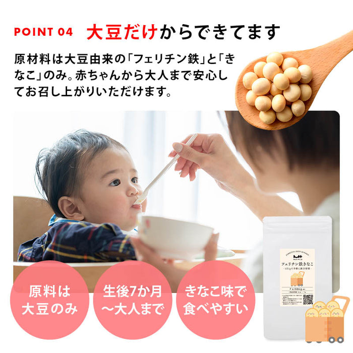 前田家 フェリチン鉄きなこ 30g/100g/300g/500g サプリメント 健康食品 幼児 サプリ フェリチン鉄 鉄分 大豆 栄養補助 添加物不使用 ベビーフード 離乳食 きなこ 鉄 粉末 乳幼児 幼児食 成長期 子ども 1000円ポッキリ 送料無料 MAEDAYA