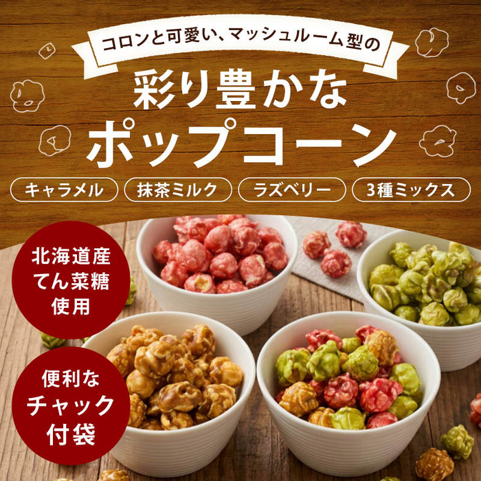 前田家 選べる 4種 フレーバーポップコーン キャラメル / 抹茶ミルク / ラズベリー / 3種ミックス 120g/280g/400g マッシュルーム型 お菓子 スイーツ おやつ 映画 送料無料 MAEDAYA