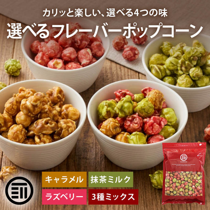 前田家 選べる 4種 フレーバーポップコーン キャラメル / 抹茶ミルク / ラズベリー / 3種ミックス 120g/280g/400g マッシュルーム型 お菓子 スイーツ おやつ 映画 送料無料 MAEDAYA
