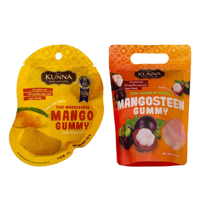 カンナ マンゴーグミ マンゴスチングミ 2種セット 各1袋ずつ タイ ゼラチンフリー マンゴー マンゴスチン グミ ソフトグミ コラーゲン KUNNA 前田家 送料無料 メール便 MAEDAYA