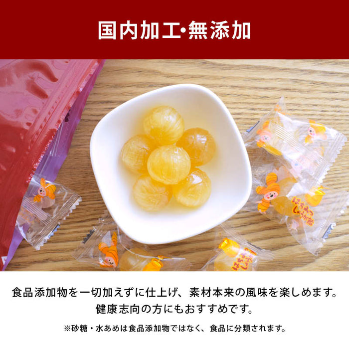 Maeda-ya Additive-free Honey Ginger Candy, Moderately spicy, Individually wrapped, Domestically processed, Large, No artificial sweeteners or food additives, Great with tea, For outings, Throat candy