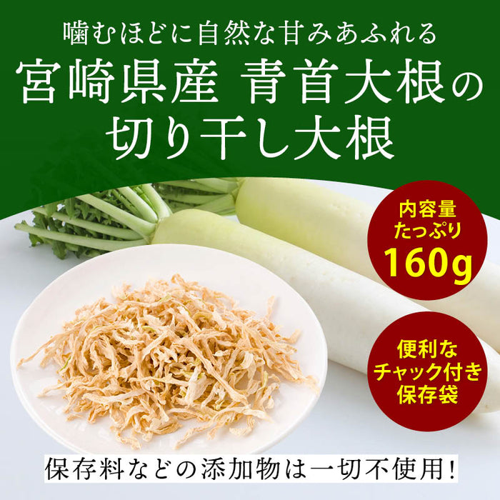 前田家 宮崎県産 切り干し大根 160g 無添加 国産 千切り大根 切干大根 きりぼし大根 千切大根 切り干大根 大根 だいこん ダイコン 干し大根 乾燥大根 乾燥 大容量 業務用 メール便 送料無料 MAEDAYA