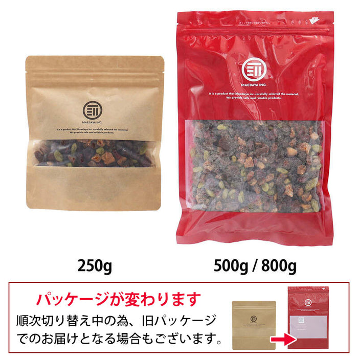 前田家 無添加 ドライフルーツミックス  保存料・着色料・甘味料・調味料・香料不使用 カリフォルニアレーズン サルタナ グリーン いちじくダイス クランベリー 美容 健康 ホームベーカリー チャック付 送料無料 MAEDAYA