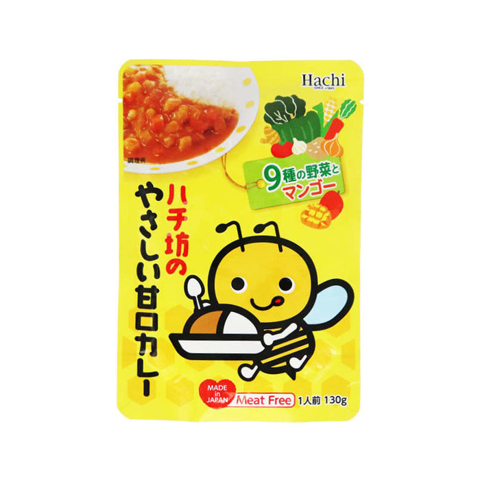 Mild curry for kids (130g x 3) Hachibou Roux Meat-free 9 kinds of vegetables Fruity sweet Retort Delicious as is Free shipping