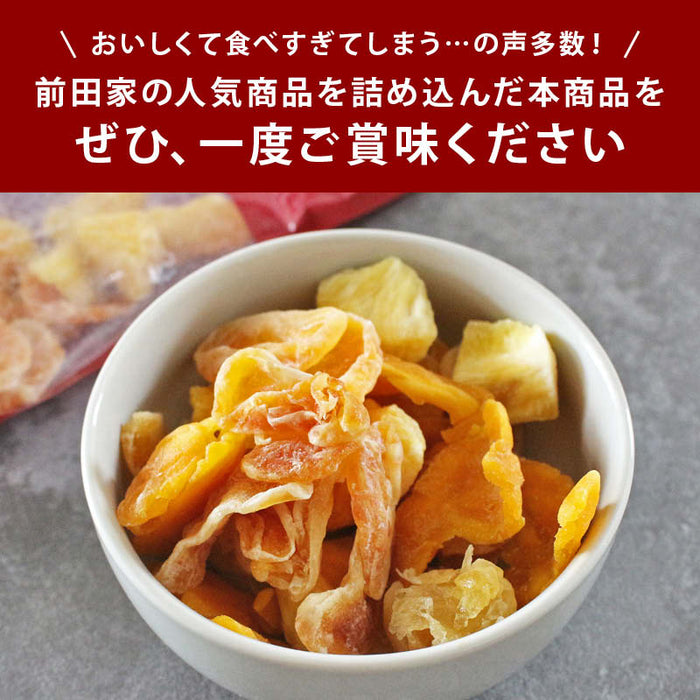 前田家トロピカルミックス ドライフルーツ 4種ミックス 半生 マンゴー ザボン パイナップル みかん 人気 甘酸っぱい ジューシー ヨーグルト シリアル トッピング グラノーラ 果物 おやつ お菓子 防災食 非常食 保存食 メール便 送料無料 MAEDAYA