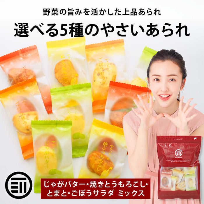 前田家 選べる5種の味 やさいあられ 8個/24個/32個 個包装 じゃがバター 焼きとうもろこし とまと ごぼうサラダ ミックス 国産 あられ おかき 1000円ポッキリ 送料無料 メール便 MAEDAYA