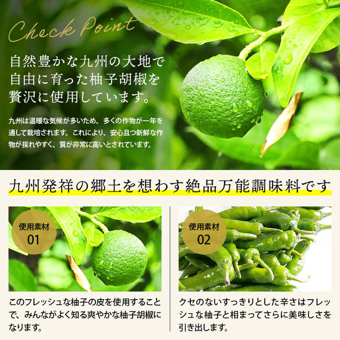 国産 大分県産 柚子胡椒 80g/500g 無添加 柚子胡椒 鍋 もつ鍋 餃子 豚汁 湯豆腐 味噌汁 納豆 おでん 鶏のたたき ピザ パスタ 餅 スープ ぎょうざ 万能調味料