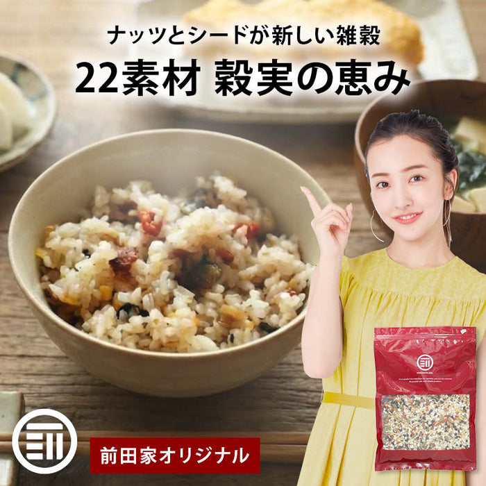 前田家 22素材 穀実の恵み 雑穀 雑穀米 230g/400g/800g ナッツ シード 入り アーモンド カシューナッツ くるみ かぼちゃの種 ひまわりの種 クコの実 無添加 メール便 送料無料 MAEDAYA