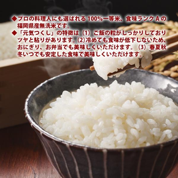 無洗米 プロが選ぶ一等 米 食味ランク 特A 元気つくし 2合 10パック 精米 福岡県産